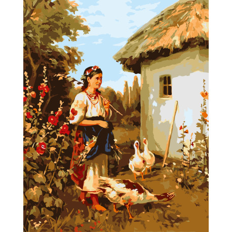 Картина за номерами Українське село 40*50 см LW 3161
