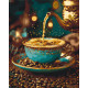 Картина за номерами  Кава з корицею з фарбами металік 40*50 см LW 3308