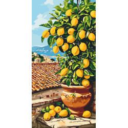 Картина за номерами Натюрморт. Цитрусове дерево (лимон) 40*80 см LW 5116