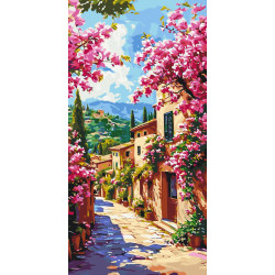 Картина за номерами Квітуча вуличка Тоскани 40*80 см LW 5135