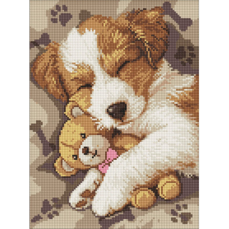 Алмазна мозаїка "Сплячий джек-рассел" 30*40см AMO8036