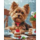 Алмазна мозаїка "Чаювання йорка" 40х50см AMO8042
