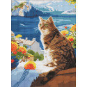 Алмазна мозаїка "Мрійливий котик" 30*40см AMO8129