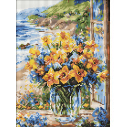 Алмазна мозаїка "Квіткове узбережжя" 30x40см AMO8153