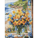 Алмазна мозаїка "Квіткове узбережжя" 30x40см AMO8153