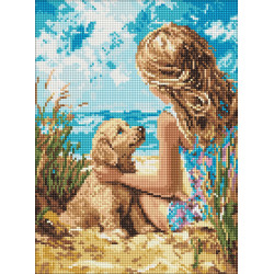 Алмазна мозаїка "Радісний песик" 30x40см AMO8158