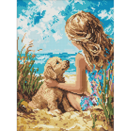 Алмазна мозаїка "Радісний песик" 30x40см AMO8158