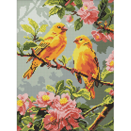 Алмазна мозаїка "Весняні канарки" 30x40см AMO8164