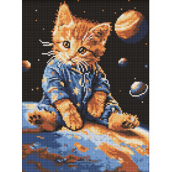 Алмазна мозаїка "Зоряний котик" 30x40см AMO8167