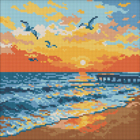 Алмазна мозаїка "На узбережжі моря" 30*30см AMO8271