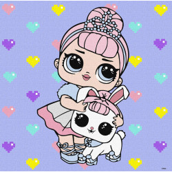 Картина за номерами для дітей L.O.L. Surprise! TroopSurprise Crystal Queen With Crystal Bunny 40*40см  КНО6289