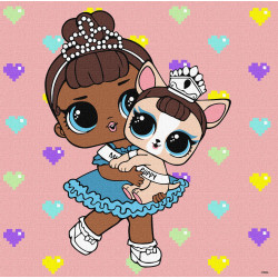 Картина за номерами для дітей L.O.L. Surprise! TroopSurprise Miss Baby With Miss Puppy 40*40см  КНО6291