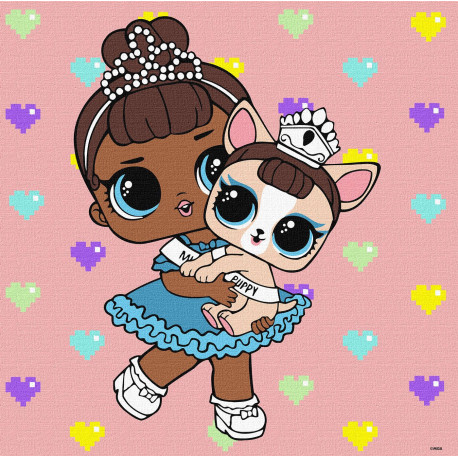 Картина за номерами для дітей L.O.L. Surprise! TroopSurprise Miss Baby With Miss Puppy 40*40см  КНО6291