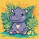 Картина за номерами Бегемот в тропіках 30х30см  КНО1260
