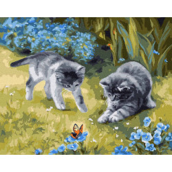 Картина за номерами Котики у саду 40*50см  КНО4252