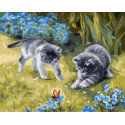 Картина за номерами Котики у саду 40*50см  КНО4252
