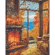 Алмазна мозаїка Тепло осіннього каміну 40*50 см Орігамі OD 3518