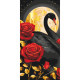 Картина за номерами Чорний лебідь 40*80см с металізованими фарбами  11588-AC