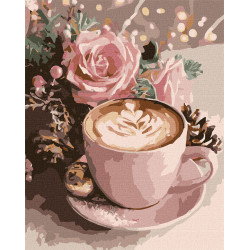 Картина за номерами Новорічне капучино з фарбами металік 40х50см КНО5743
