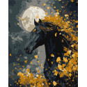 Картина за номерами Кінь і вітер з фарбами металік 40х50см КНО6836
