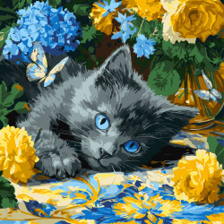 Картина за номерами Кошення блакитнооке 40х40см КНО6795