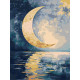 Картина за номерами Відбиток місяця з фарбами металік extra 30х40см КНО5158