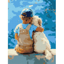 Картина за номерами Хлопчик та пес 30x40см КНО8639