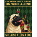 Картина за номерами Постер. Вино і собака 30x40см КНО6809