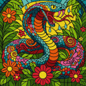 Картина за номерами Вітраж. Тропічна кобра 30x30см КНО5170
