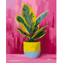 Картина за номерами Квіти. Яскравий фікус 40*50 см  LW 3536
