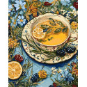 Картина за номерами Натюрморт. Квітковий чай 40*50 см  LW 3538