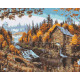 Алмазна мозаїка Пейзаж Самотній будинок у лісі 40*50 см OD 3013