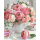 Алмазна мозаїка Рожеві півонії у вазі 40*50 см OD 3069