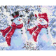Алмазна мозаїка Веселі сніговики. Зима 40*50 см OD 3070