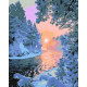 Алмазна мозаїка Зимовий пейзаж 40*50 см Орігамі OD 3096