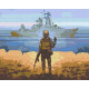 Алмазна мозаїка Український сюжет, руський корабль 40*50 см OD 3126