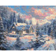 Алмазна мозаїка Зимовий пейзаж, новорічна 40*50 см OD 3253