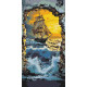 Алмазна мозаїка Корабель у морі 40*80 см OD 5119