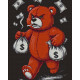 Алмазна мозаїка Ведмідь з грошима 40*50 см OD 6012