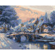 Картина за номерами Різдвяний зимній пейзаж 40*50 см LW 3254