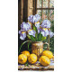 Картина за номерами Букет ірисів з лимонами. натюрморт 40*80 см LW 5117