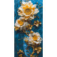 Картина за номерами Квіти на синьому фоні З фарбами металік  40*80 см LW 5102