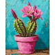 Картина за номерами Квіти. Рожевий кактус 40*50 см  LW 3534