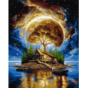 Картина за номерами Пейзаж. Острів тиші з фарбами металік 40*50 см LW 3014-01