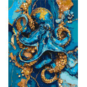 Картина за номерами Восьминіг з фарбами металік 40*50 см LW 3556