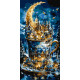 Картина за номерами Пейзаж. Різдвяне казкове місто з фарбами металік 40*80 см LW 5179