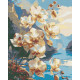 Алмазна мозаїка Квіти орхідеї біля гірської річки 40*50 см OD 30311