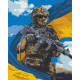 Алмазна мозаїка Воїн ЗСУ з прапором 40*50 см OD 3268