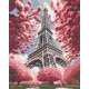 Алмазна мозаїка Міста. Париж в сакурі 40*50 см OD 6004