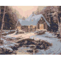 Алмазна мозаїка Будинок взимку 40*50 см OD 3255